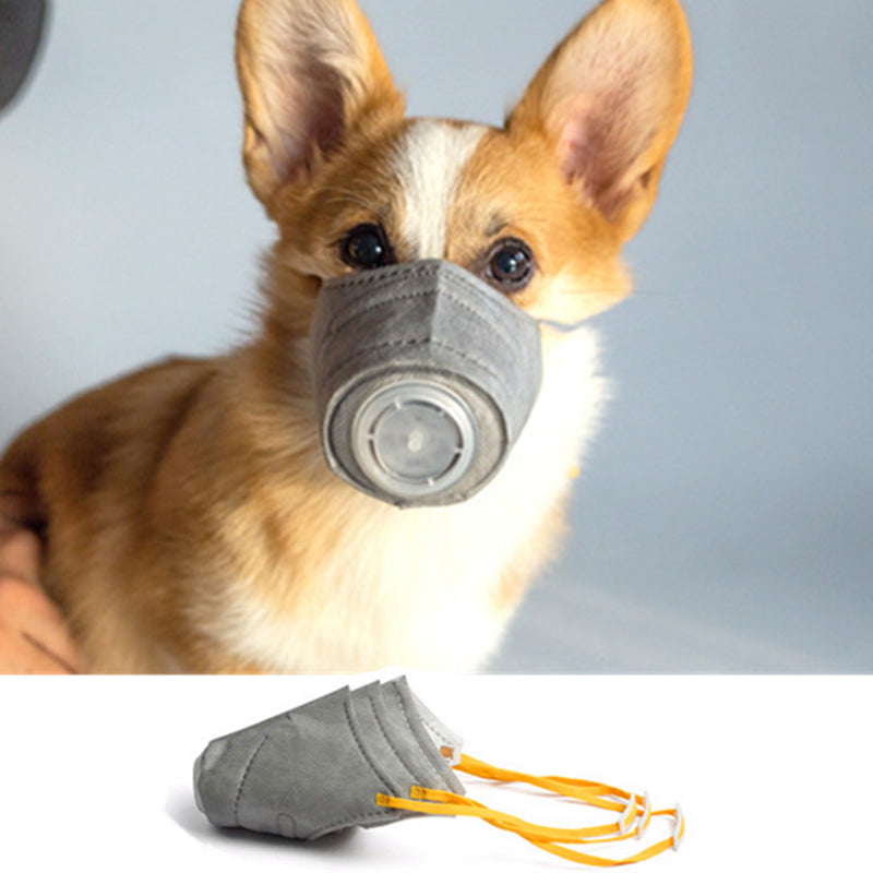 Dogs Anti-fog Haze Masks Anti Dust Gas Pollution Muzzle Dog Soft Face Cotton Mouth Mask -pack of 3