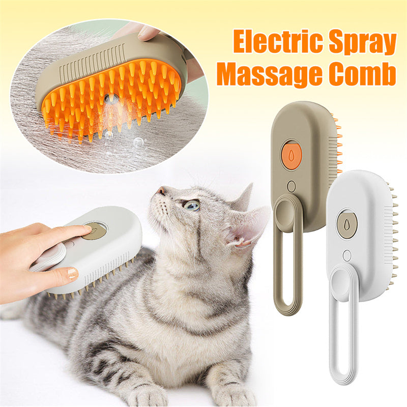 Cat  Hair/Steam Brush Steamy Dog Brush 3 In 1 Electric Spray