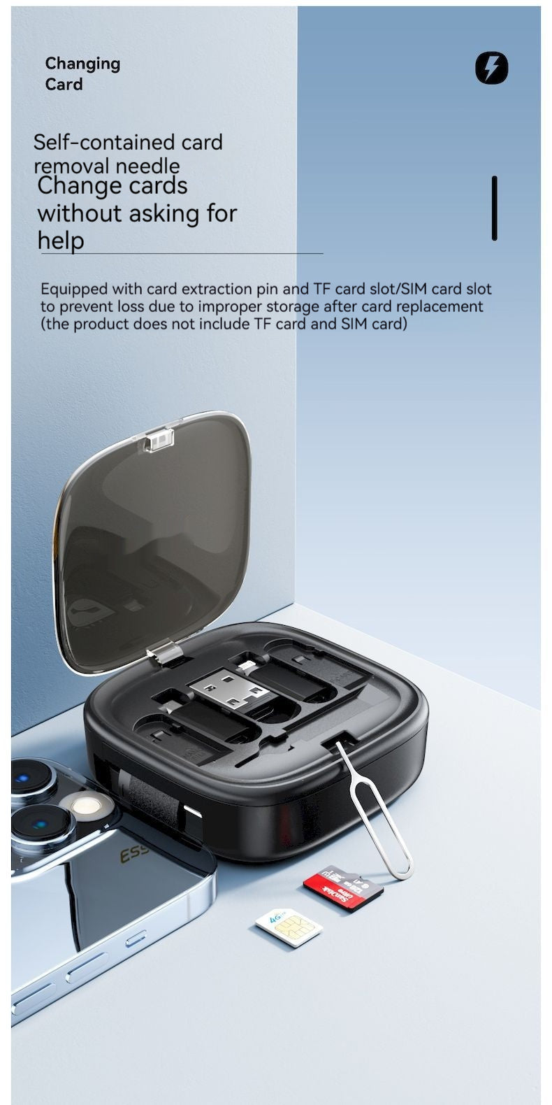Data Cable Flexible Wire Storage 60W Fast Charging Multi-function Mobile Phone Charging Interface Box