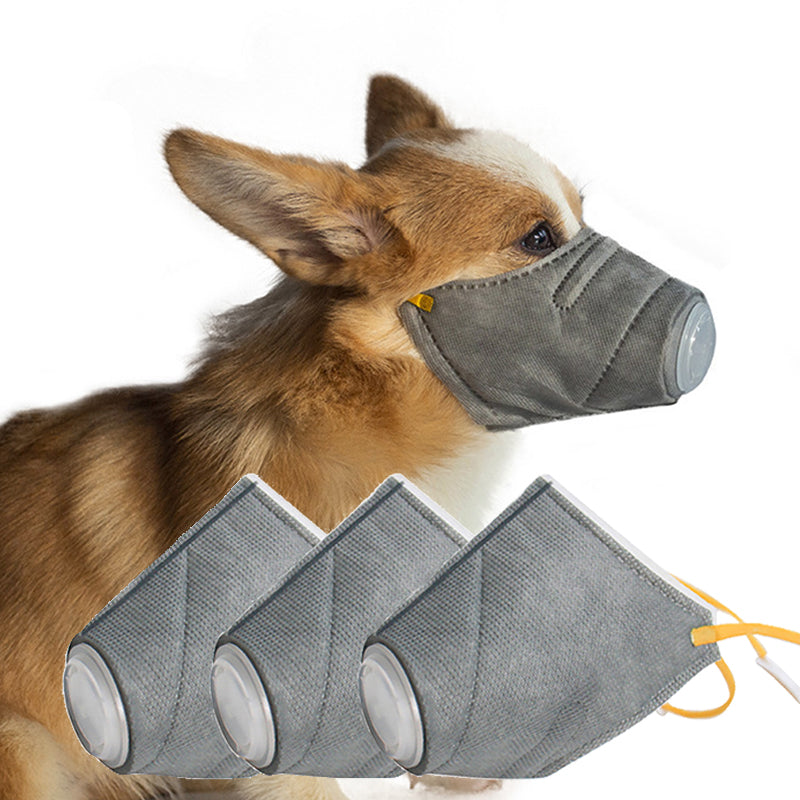Dogs Anti-fog Haze Masks Anti Dust Gas Pollution Muzzle Dog Soft Face Cotton Mouth Mask -pack of 3