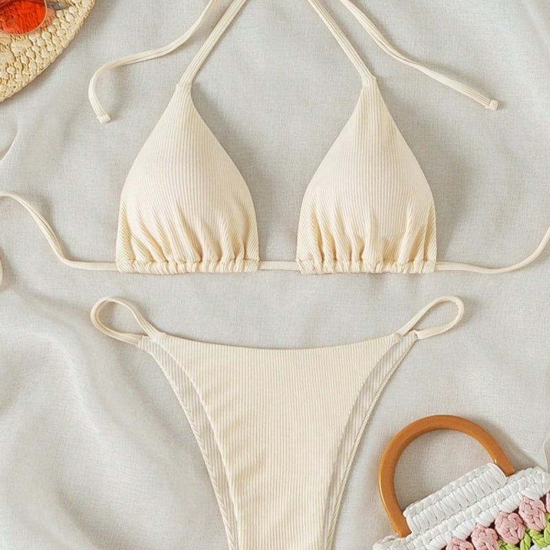 Women's Sexy Small Rib Bikini Tie Bikini Set Two Piece Swimsuit Beach Wear