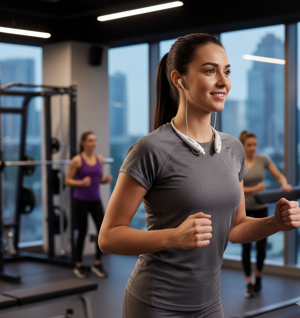 Wireless Stereo Headsets Sport Neckband Headphones In-ear Magnetic IPX4 Waterproof Earbuds With Built-in Mic Call Vibrate Alert Number Broadcast Running Gym