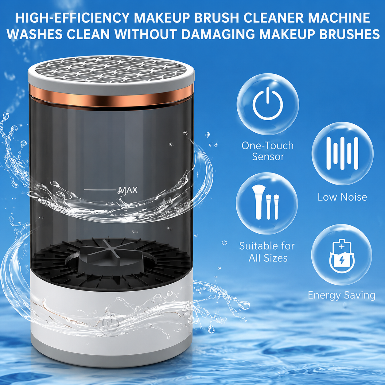 Electric Makeup Brush Cleaner with UV Disinfection Drying