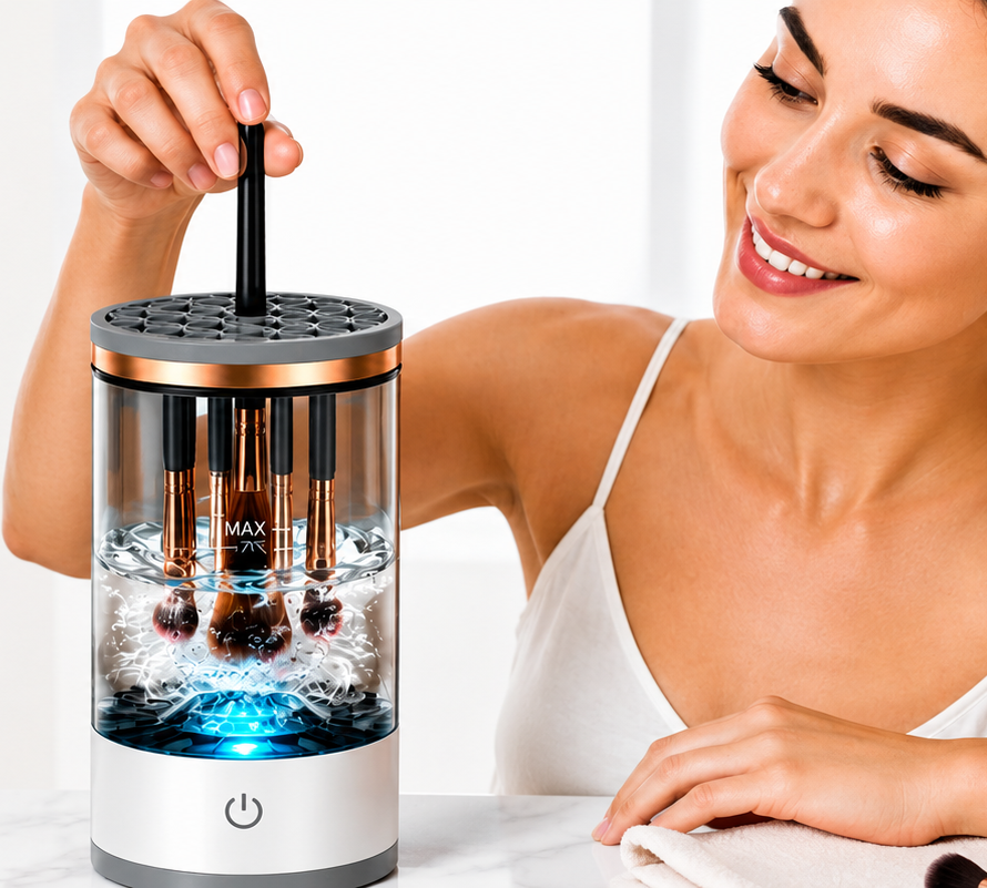 Electric Makeup Brush Cleaner with UV Disinfection Drying