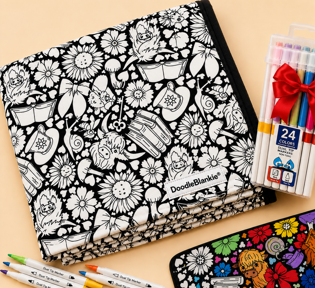 DIY Coloring Blanket with Markers Kit.
