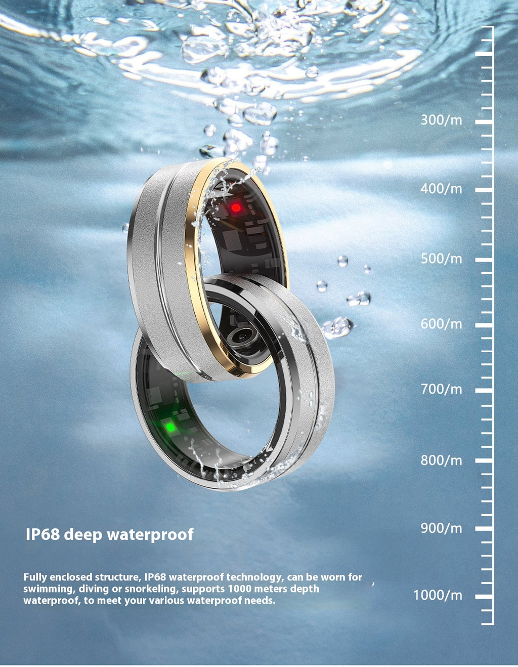 Smart Ring For Men and Women- IP68 Waterproof