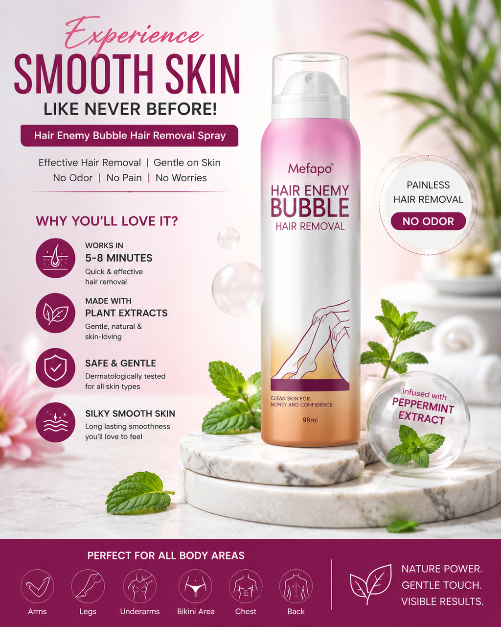 Unisex Hair Inhibitor Spray for a Painless, Non-Irritating Hair-Removal Routine