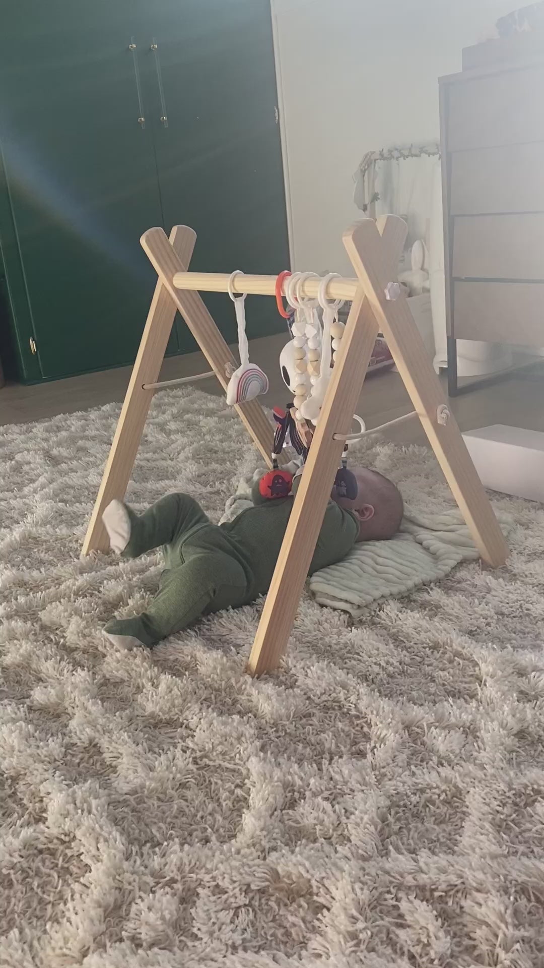 🌈 Children’s Wooden Fitness Frame & Activity Play Gym