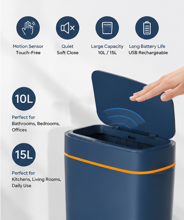 Trash Can Automatic Electric Trash Bin - Electric