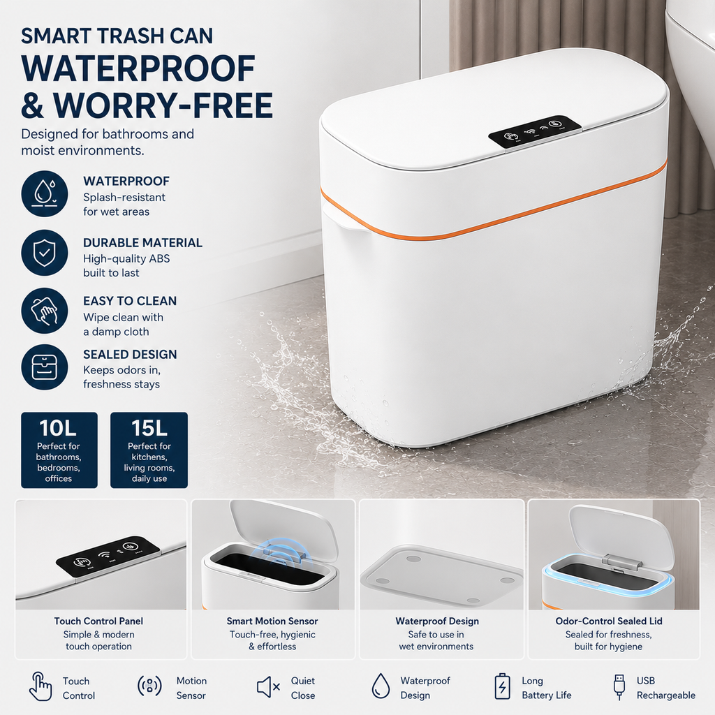 Trash Can Automatic Electric Trash Bin - Electric